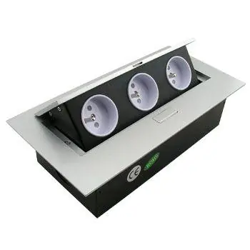 Výklopná zásuvková lišta FK TECHNICS FKVZ3 3x230V 230V AC, 16A hliníková a černá 4731675 Dokud Zásoby Vydrží