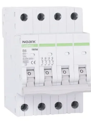 NOARK 110756 Ex9B40J 4P B6 Úzký instalační jistič 54 mm, 6 kA, char. B, 6 A, 4pól Cenově Výhodný