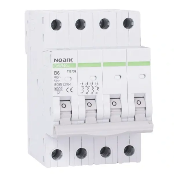 NOARK 110756 Ex9B40J 4P B6 Úzký instalační jistič 54 mm, 6 kA, char. B, 6 A, 4pól Cenově Výhodný