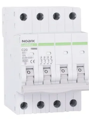 NOARK 110803 Ex9B40J 4P C20 Úzký instalační jistič 54 mm, 6 kA, char. C, 20 A, 4pól Nová Kolekce