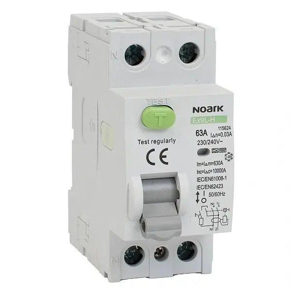 Noark 115622 Ex9L-H 2P 25A F 30mA Proudový chránič 10kA, 2-pól,25A, 30mA, F Kup Teď