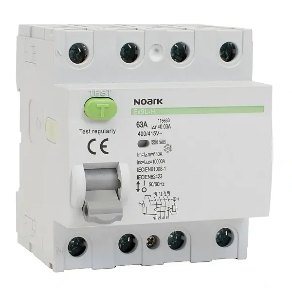 Akční Cena NOARK 115631 Ex9L-H 4P 25A F 30mA Proudový chránič 10kA, 4-pól,25A, 30mA, F