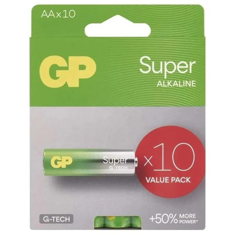 Alkalická baterie GP Super AA (LR6), blistr 10ks Must-Have