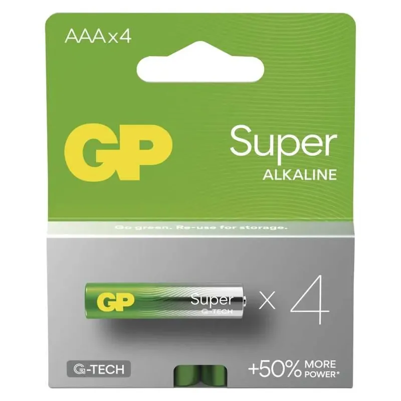 Odeslání Ihned Alkalická baterie GP Super AAA (LR03), blistr 4ks