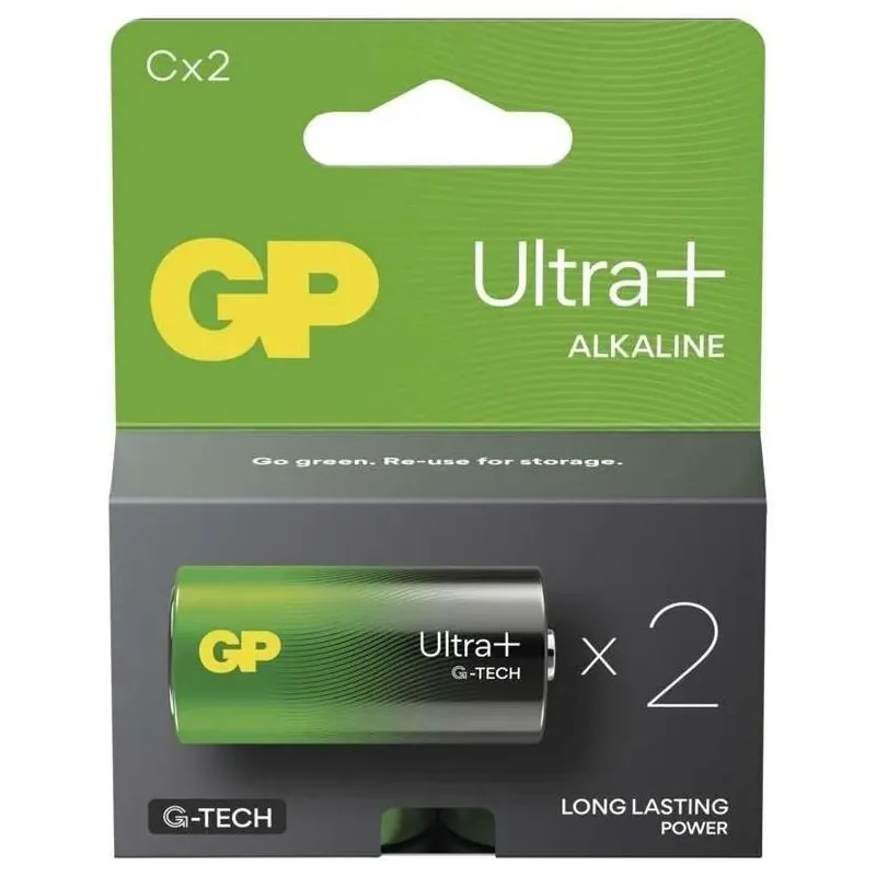 Alkalická baterie GP Ultra Plus C (LR14), blistr 2ks Autentický
