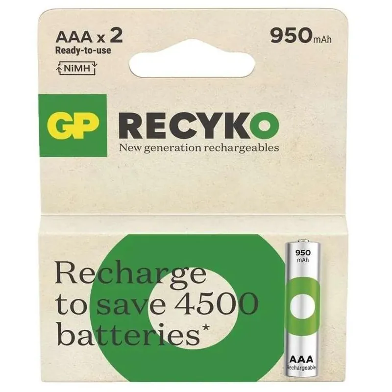 Nabíjecí baterie GP ReCyko AAA (HR03) 1,2V 950mAh, blistr 2ks Ověřený
