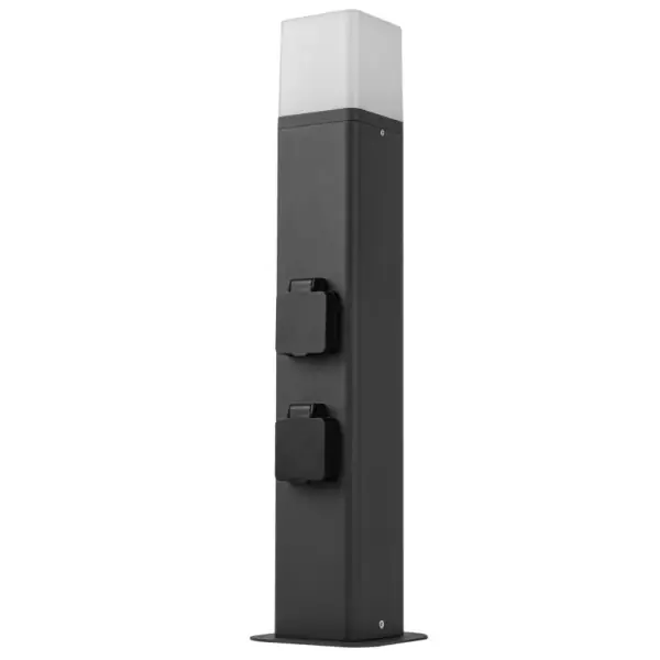 Top Prodej Zahradní zásuvkový sloupek se svítidlem Tracon GARN2SE27, 2xSCHUKO, 230VAC, E27, max.35W, IP54, 0,5m, 2600W