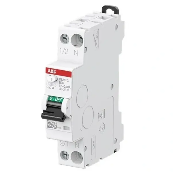 Omezená Nabídka ABB ELSYNN DS301C B10 AC30 Chránič s jističem (1P+N) 10A 30mA char B typ AC 6kA *2CSR255063R1105