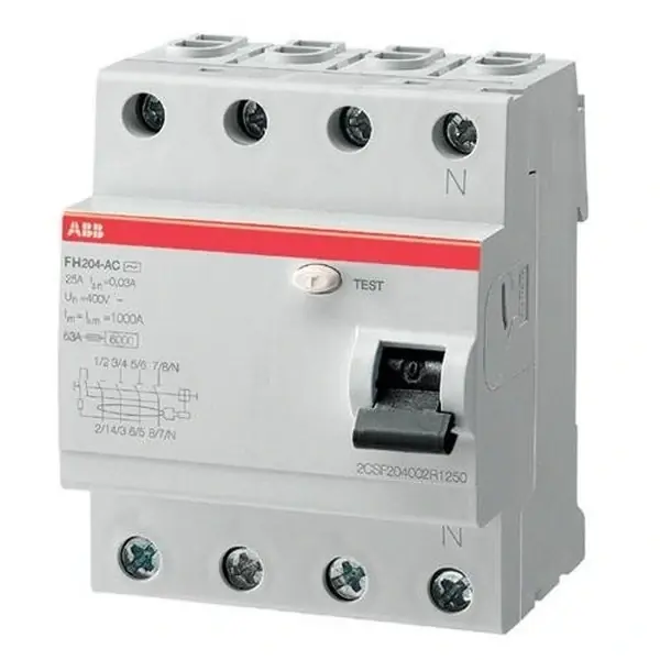 Výprodej ABB ELSYNN FH204 A-63/0,03 Proudový chránič 4-pól, 63A, 6kA *2CSF204102R1630