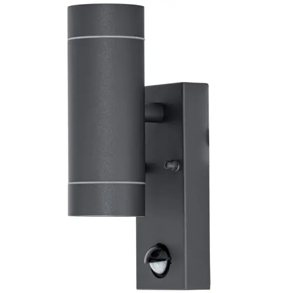 Novinka Tracon SPGU10IPFS2A Nástěnné bodové svítidlo, exterier., antracit, pohyb. sním. 100-240VAC, 50Hz, 2xGU10, max35W, 10s-4min, max 8m, 3-2000lx, IP44