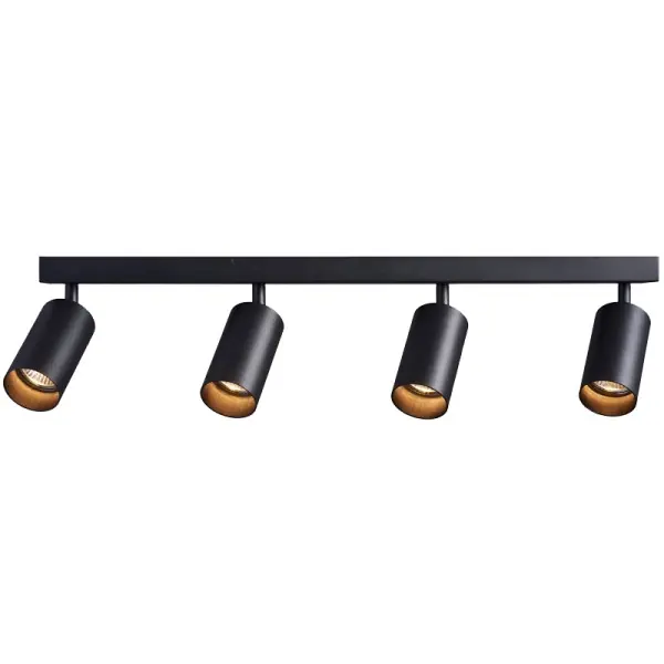 Časově Omezené Tracon SPGU10MA4B Stropní nastavitelné bodové svítidlo, černé 100-240VAC, 50Hz, 4xGU10, max.4x35W