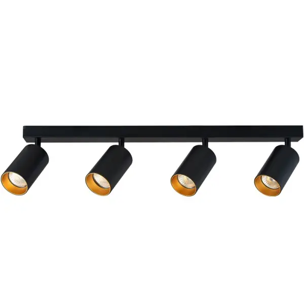 Tracon SPGU10MA4GB Stropní nastavitelné bodové svítidlo, černé, zlatý refl. 100-240VAC, 50Hz, 4xGU10, max.4x35W Kup Teď