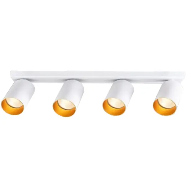 Originální Tracon SPGU10MA4GW Stropní nastavitelné bodové svítidlo, bílé, zlatý refl. 100-240VAC, 50Hz, 4xGU10, max.4x35W