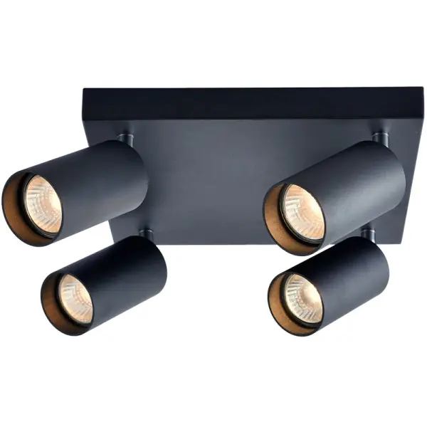 Akce Tracon SPGU10MAN4B Stropní nastavitelné bodové svítidlo, černé 100-240VAC, 50Hz, 4xGU10, max.4x35W