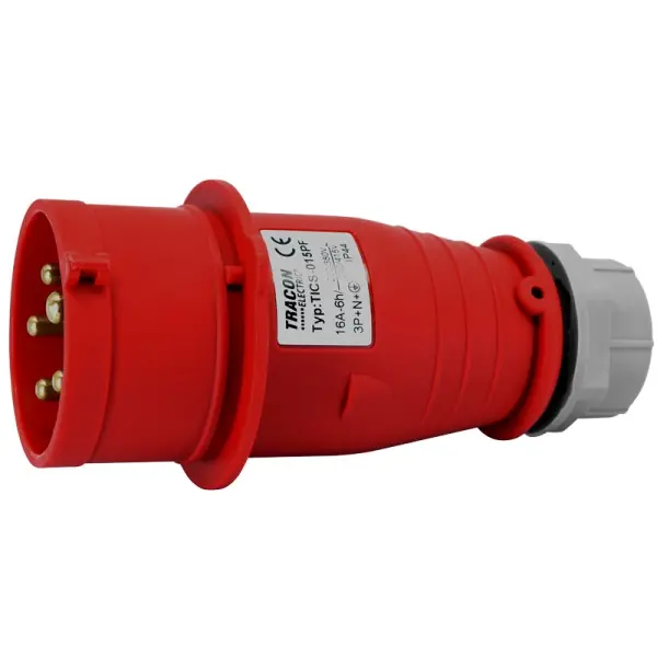 Originální Tracon TICS-015PF Spojovací průmyslová vidlice s možností změny sledu fází 16A, 400V, 3P+N+E, 6h, IP44