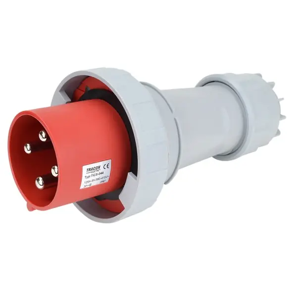 Časově Omezené Tracon TICS-044 Spojovací průmyslová vidlice, s přech.se zvýšeným krytím 125A, 400V, 3P+E, 6h, IP67