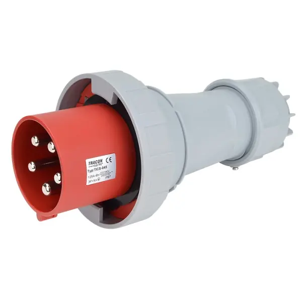 Tracon TICS-045 Spojovací průmyslová vidlice, s přech.se zvýšeným krytím 125A, 400V, 3P+N+E, 6h, IP67 Odeslání Ihned