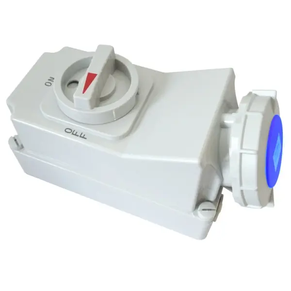 Tracon TICS-1132R Nástěnná průmyslová zásuvka s mechanickým blokováním 16A, 230V, 2P+E, 6h, IP67 Značkový