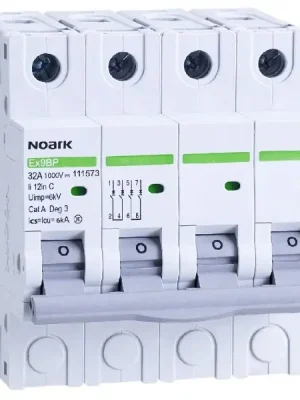 Akční Cena Noark 111569 Ex9BP 4P DC100V C13 DC jistič 6 kA pro PV aplikace, char.C, 13 A, 1000 V DC, 4pól