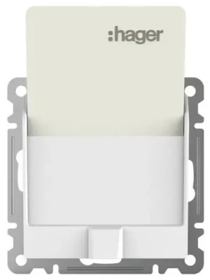 Zlevněný Spínač hotelové karty Hager Lumina WL0510 bílá lesk