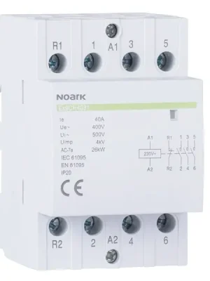 Omezená Nabídka Noark 113650 Ex9CH40 04 230V 50/60Hz Instalační stykač, 40 A, 230 V, 4 NC kontakty