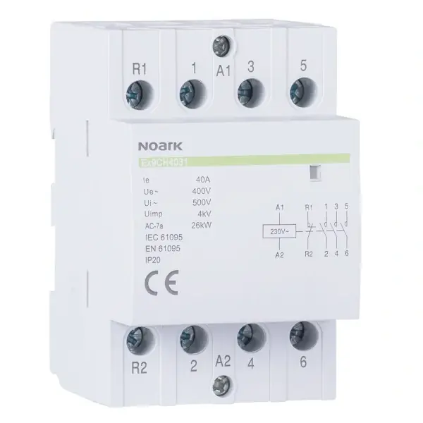 Noark 113653 Ex9CH63 04 230V 50/60Hz Instalační stykač, 63 A, 230 V, 4 NC kontakty Akční Cena