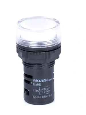 Akční Cena Noark 105413 Ex9IL 1R w 6V AC/DC Signálka s plochou hlavicí, rezistivní, bílá, 6VAC/DC