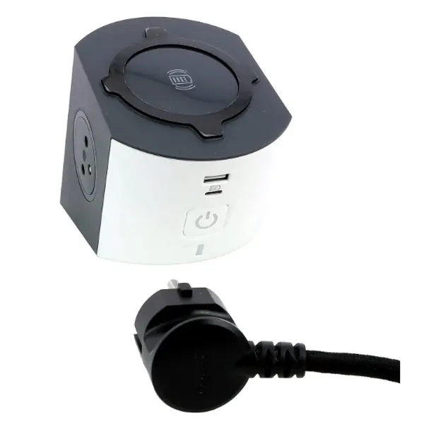 Top Prodej Legrand 049412 Prodlužovací kabel s bezdrátovou nabíječkou, H05VV-F3G, 2 m, 2 zásuvky + 2 USB, bílo/černá