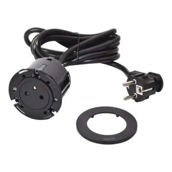 Vrácení Zdarma LEGRAND 654721 DISQ 60 ZAPUŠTĚNÁ ZÁSUVKA 2P+T ČERNÁ 2M KABEL S VIDLICÍ 2P+T