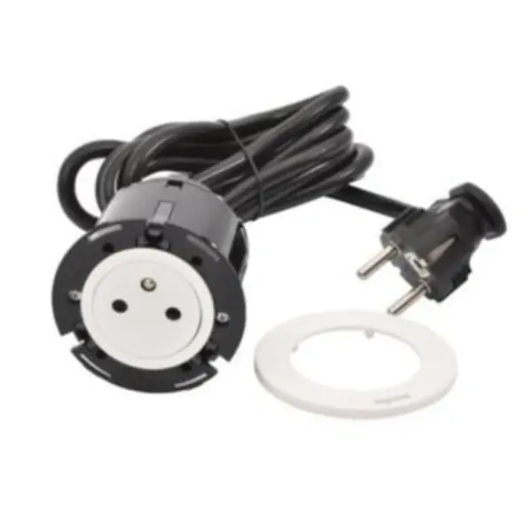 Výhodná Nabídka LEGRAND 654720 DISQ 60 ZAPUŠTĚNÁ ZÁSUVKA 2P+T BÍLÁ 2M KABEL S VIDLICÍ 2P+T