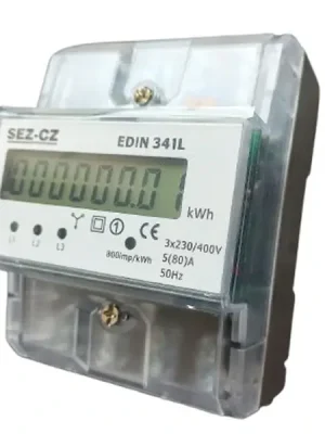 Top Prodej SEZ EDIN 341L Elektroměr 5-80 A, 1 tarif, 3 fázový, LCD displej, 4M/DIN