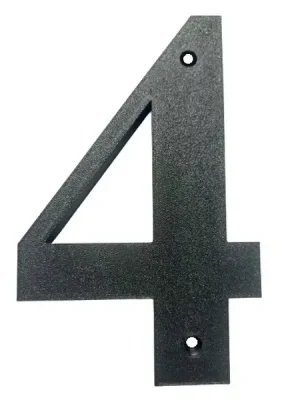 Domovní číslo popisné 4 na zeď, vrata, sloupky s dírami pro vruty barva černá, výška 170 mm Oblíbený