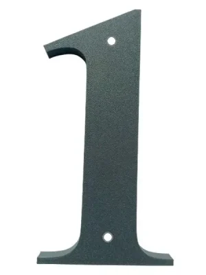 Domovní číslo popisné 1 na zeď, vrata, sloupky s dírami pro vruty barva antracit, výška 170 mm Sleva