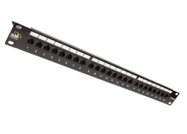 SOLARIX 24000341 SX24L-6-UTP-BK Patch panel 24 x RJ45 CAT6 UTP s vyvaz.lištou černý 1U Jen Po Omezenou Doba