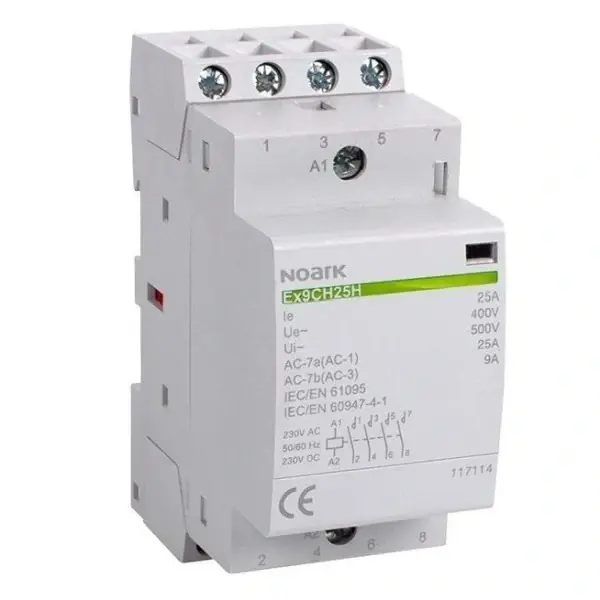 NOARK 117114 Ex9CH25H 40 230V AC/DC Tichý instalační stykač, 25A, 230V AC/DC, 4 zapínací kontakty Oblíbený
