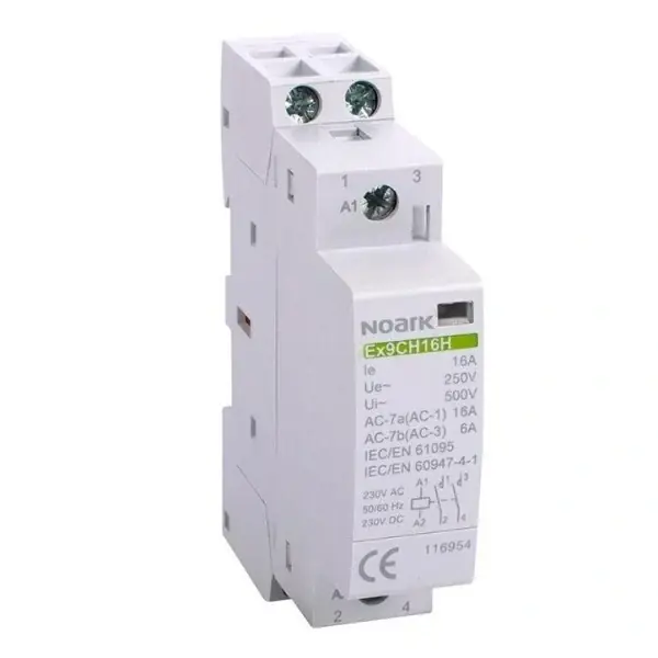 NOARK 116954 Ex9CH16H 20 230V AC/DC Tichý instalační stykač, 16A, 230V AC/DC, 2 zapínací kontakty Omezená Nabídka