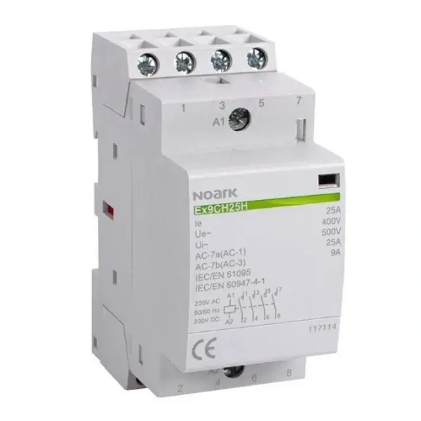 Výprodej NOARK 117104 Ex9CH25H 30 230V AC/DC Tichý instalační stykač, 25A, 230V AC/DC, 3 zapínací kontakty