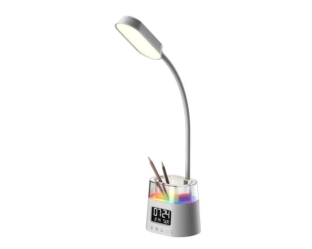 Omezená Nabídka LED stolní lampička IMMAX FRESHMAN s RGB podsvícením držák na tužky bílá 08980L
