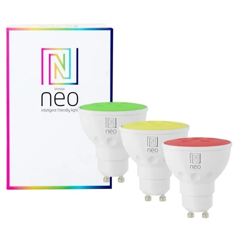 LED žárovka IMMAX NEO sada 3x smart GU10 4,8W RGB+CCT barevná a bílá stmívatelná zigbee 07777C Expresní Doručení