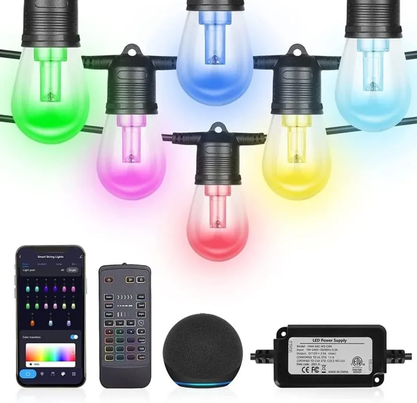 IMMAX SVÍTIDLO LED NEO LITE SMART GIRLANDA 15W, 15M, WIFI TUYA, RGB, CCT, DEKORAČNÍ ŘETĚZ IP65 VENKOVNÍ 07900L Výprodej