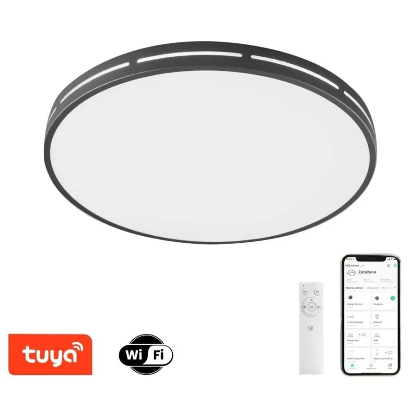 IMMAX SVÍTIDLO LED LITE VISTAS 24W 2700-6500K TUYA WI-FI PR.42CM STROP ČERNÁ 07145-B42 Pouze Dnes