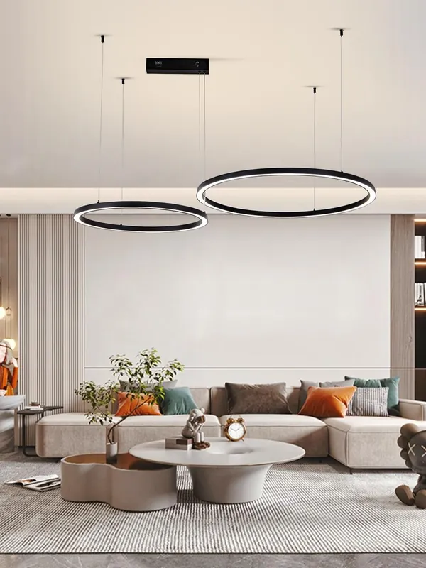IMMAX SVÍTIDLO LED NEO FINO NEW SMART 93W 2700-6500K 6975LM 2 KRUHY 60+80CM, ZÁVĚSNÉ ČERNÉ, ZIGBEE 3.0 Novinka