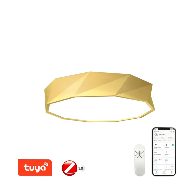IMMAX SVÍTIDLO NEO DIAMANTE SMART 43W 3450LM 2700-6500K 60CM STROP ZLATÁ ZIGBEE 3.0 07132 Speciální Cena