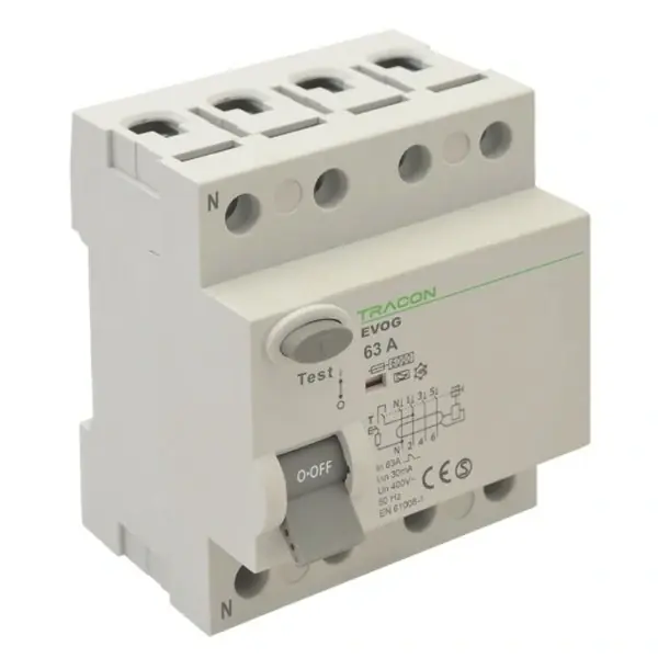 Tracon EVOG4P251 Proudový chránič, 4-pólový, 25A, 100mA, 6kA, A Nová Kolekce