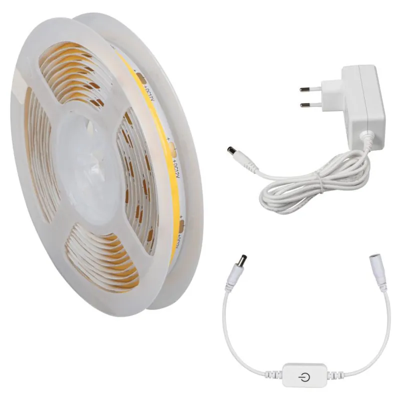 Akční Cena KANLUX SADA LED PÁSKU + NAPÁJ.ZDROJ + SPÍNAČ, COB SET 3M DIM-WW 18W 1620LM 3000K 26326