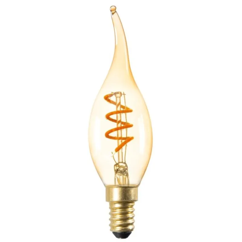 Nejprodávanější LED žárovka svíčka plamen Kanlux XLED C35T E14 2.5W (15W) 135 lm 1800K 818 filament jantarová