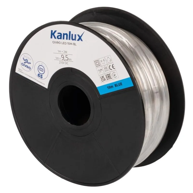 Světelný had KANLUX GIVRO LED 10M-BL 20W 9,5lm/m IP65 modrá 39199 Vysoce Kvalitní