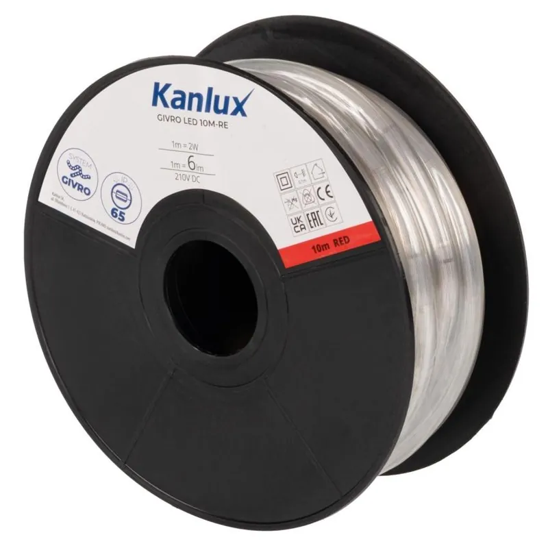 Světelný had KANLUX GIVRO LED 10M-RE 20W 6lm/m IP65 červená 39197 Cenově Výhodný