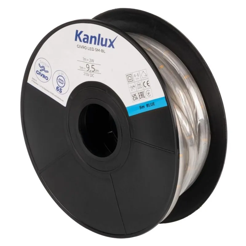 Světelný had KANLUX GIVRO LED 5M-BL 10W 9,5lm/m IP65 modrá 39195 Objednat Nyní