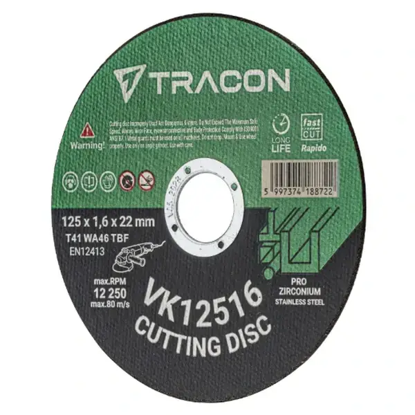 Nejlepší Cena Řezný kotouč Tracon VK12516 125x1,6x22mm